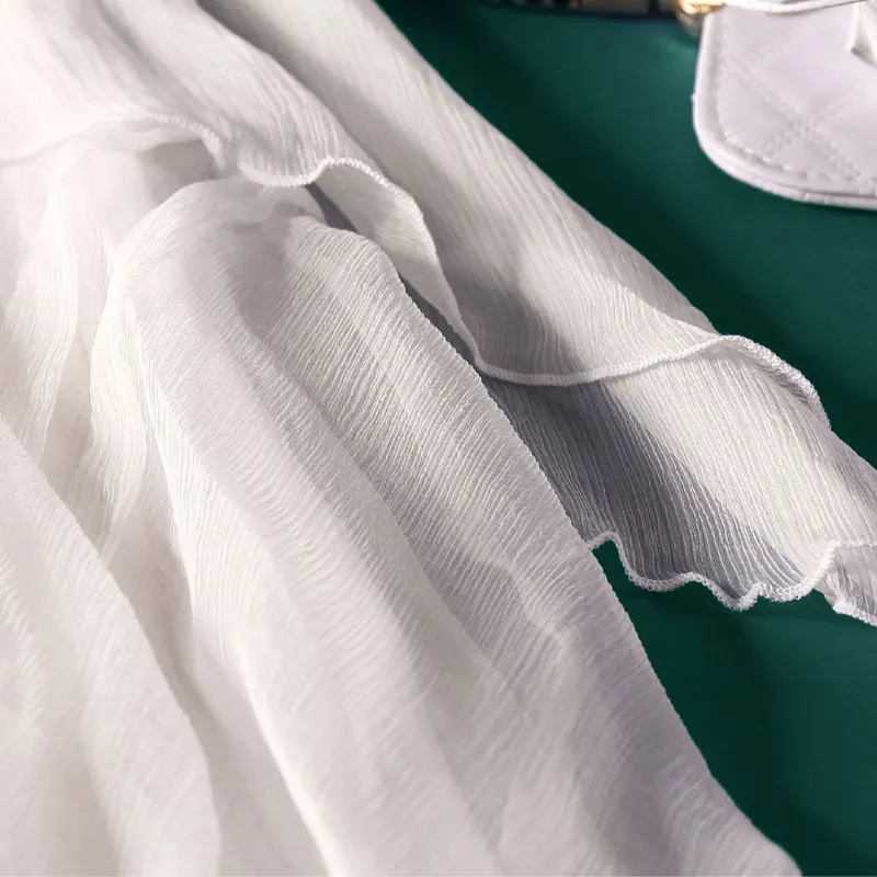 Элегантное Белое Платье миди женское летнее стильное платье 2017 из чистого шелка