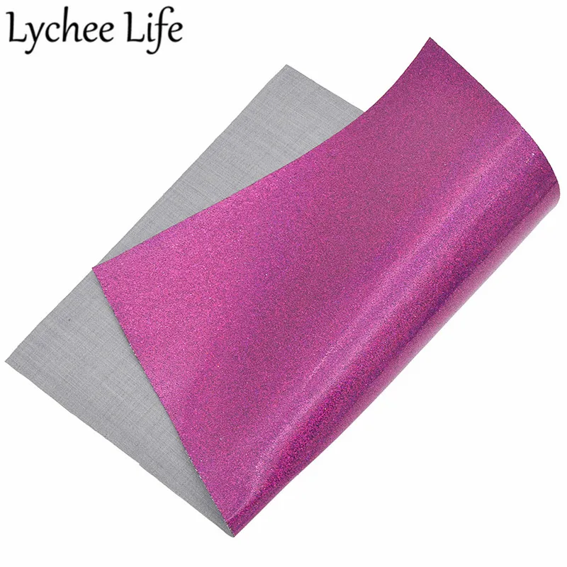 Lychee Life цветная лазерная кожаная ткань PU Переливающаяся лакированная Ткань DIY Современная домашняя одежда текстиль швейная ткань аксессуары