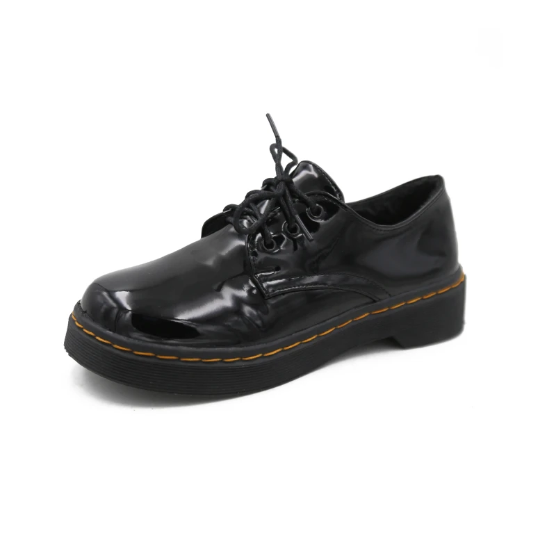 Новые корейские маленькие женские туфли в британском стиле молодежные черные