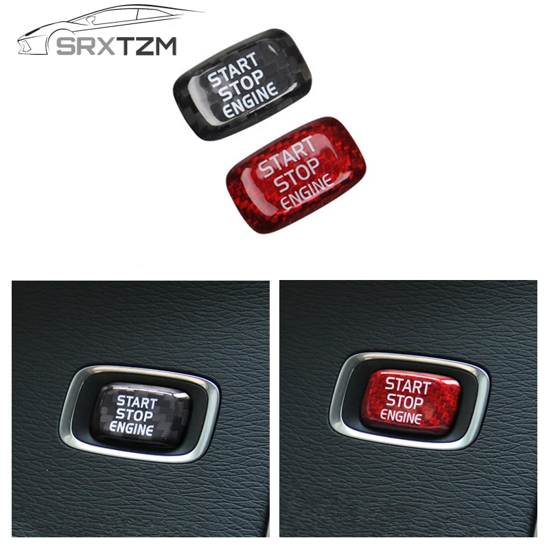 SRXTZM новая наклейка из углеродного волокна кнопка включения и остановки