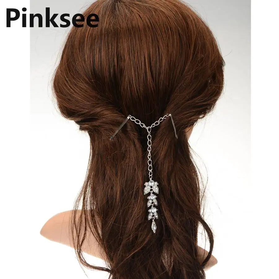 1 шт. Заколка Тикка для волос в стиле бохо женские цветочные хрустальные