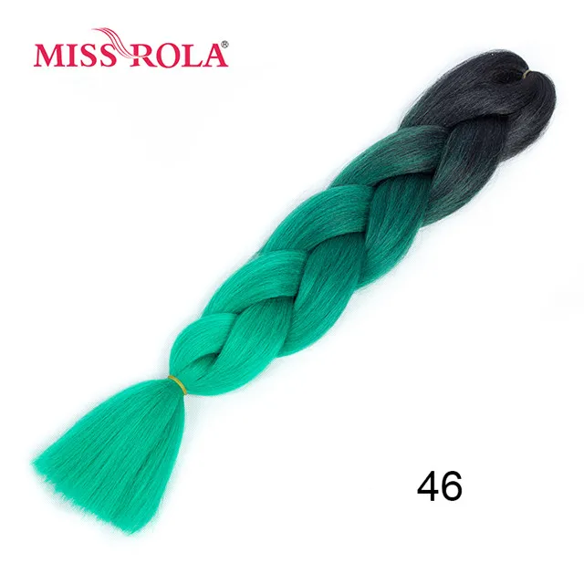 T1B/серый Miss Rola, Омбре, синтетические волосы, Джамбо, плетение, 24 дюйма, высокотемпературное волокно, вязанное крючком, огромные косички, 100 г, Радужный Омбре, цвет - Цвет: T1B/серый