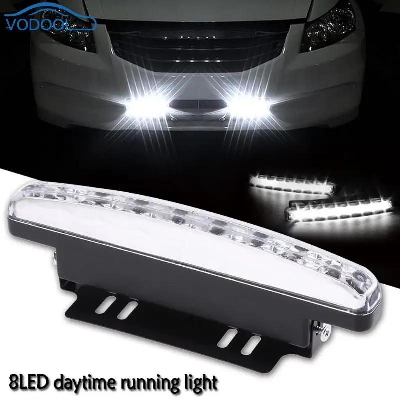 VODOOL 12V Водонепроницаемый Автомобильные фары дневного света светильник Voiture 8 LED DRL