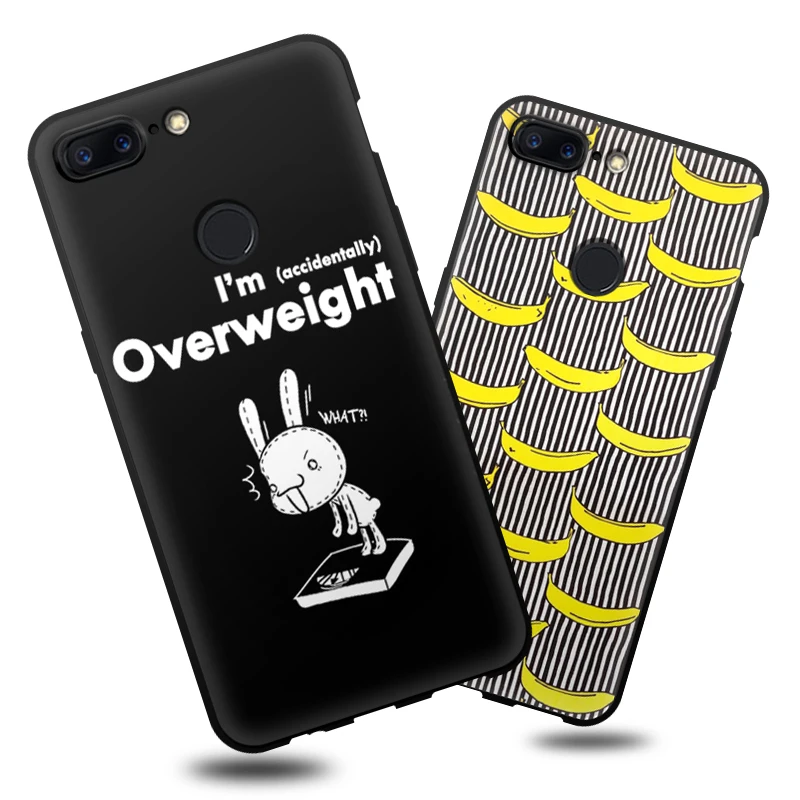 Чехол-накладка для Oneplus 5 T матовый с черным мультяшным принтом | Мобильные