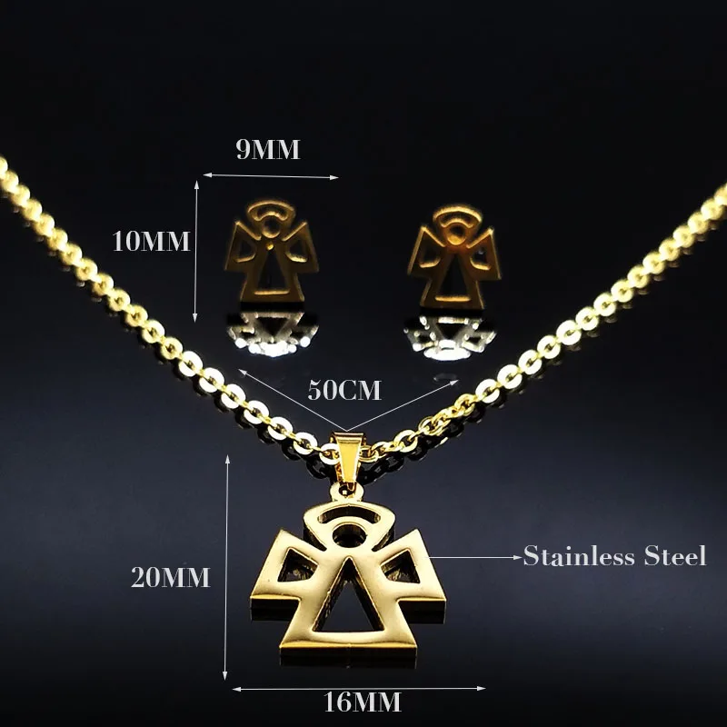 Женский ювелирный комплект из колье и серёг нержавеющей стали | Украшения