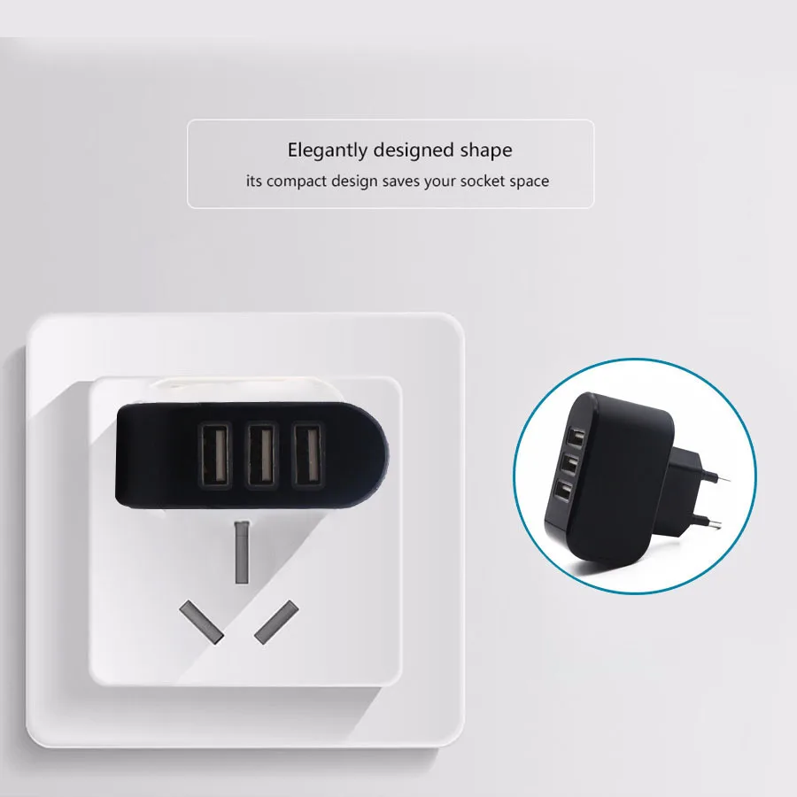 3USB яркая зарядка для мобильного телефона универсальное зарядное устройство