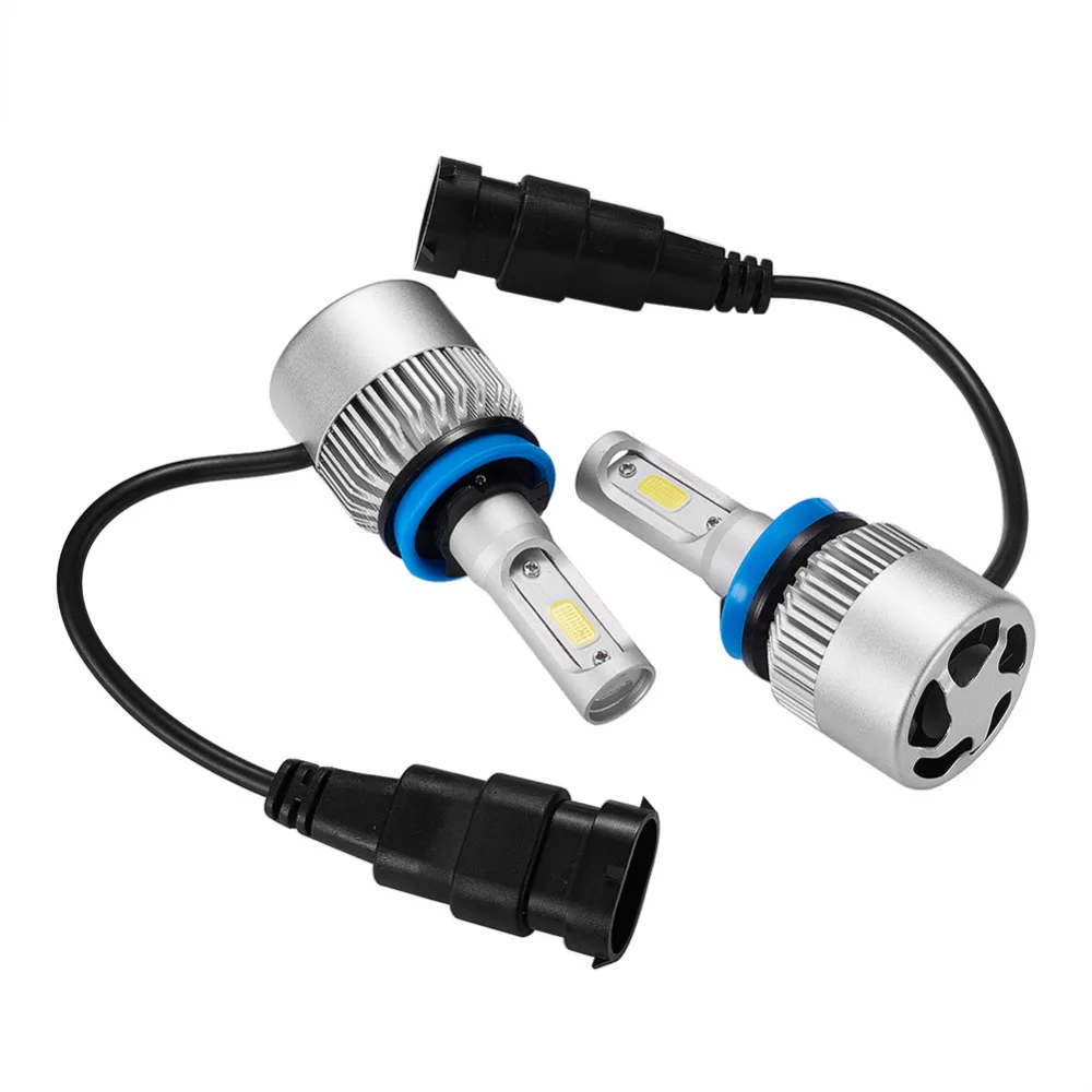 12V автомобильные лампы H1 H4 H11 9006 светодиодный фар 6500K белый COB со светодиодными