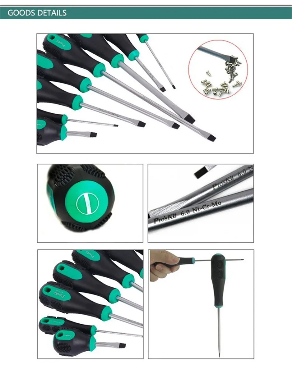 

9SD-210APro-Soft Flat Screwdriver (-5 5x100 mm) Hand Repair Tools Non-slip Flat Soles Screwdrivers