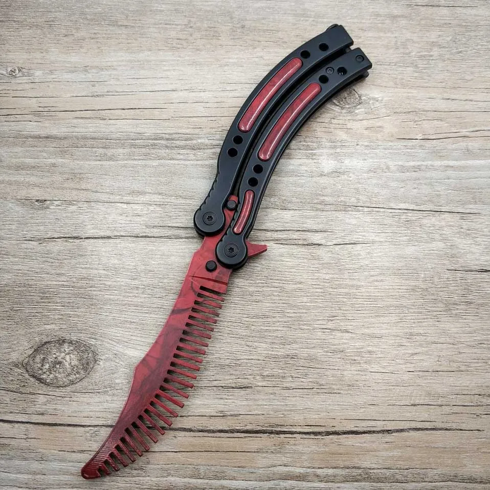Дропшиппинг красная бабочка в ноже CS GO Karambit нож практика синий складной нож бабочка тренажер игровой нож гребень лезвие