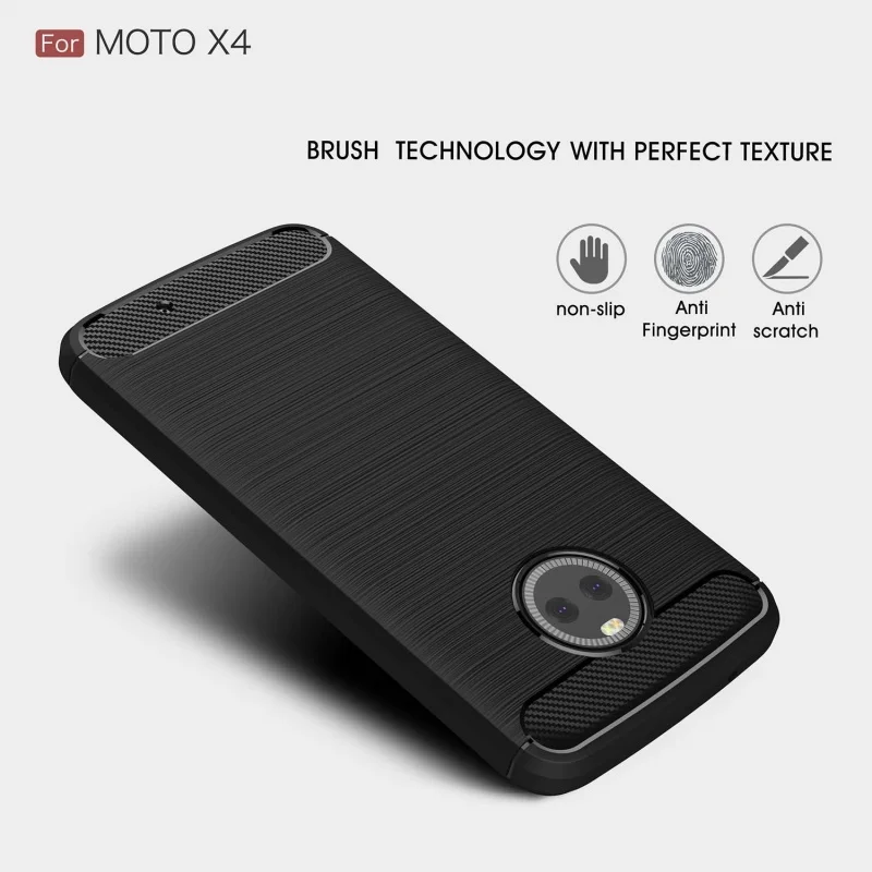 Dulcii для Motorola Moto x4 Чехол углерода Волокно текстуры щеткой мягкой ТПУ мобильный