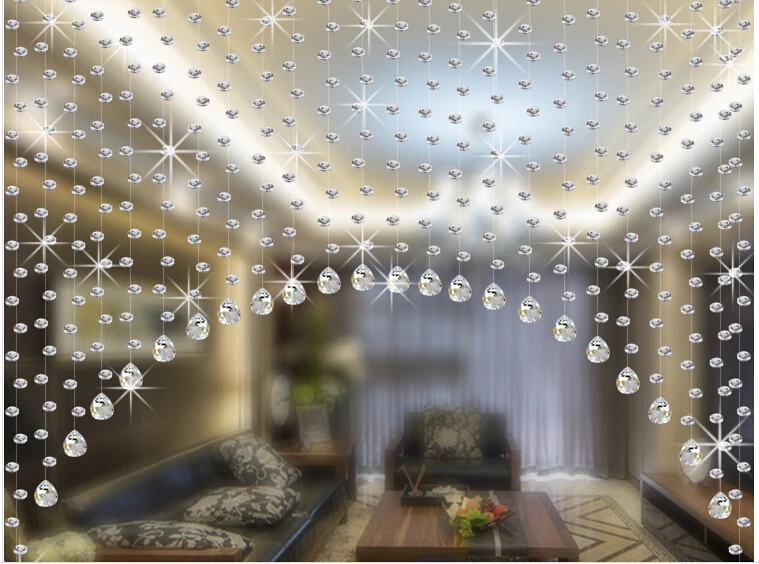 103 * 87 см арка формы прозрачный занавес бисером кристалл 14MM старший бадьян мяч