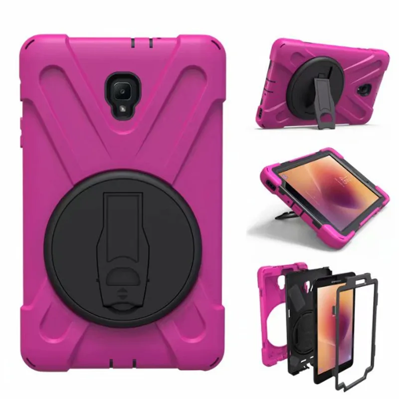 Rose Hmsunrise для SM-T380 чехол для samsung Galaxy Tab A 8,0 чехол T380 T385 детский безопасный противоударный сверхпрочный силиконовый Жесткий Чехол - Цвет: Rose