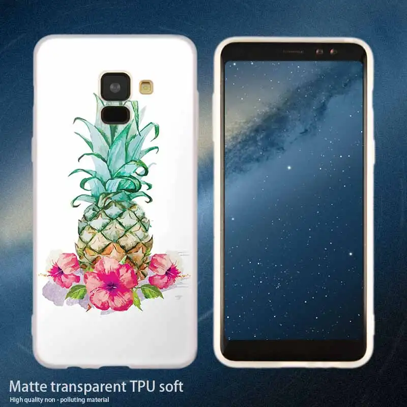 Silicone 11 Ананас Мягкая обложка чехол для телефона для samsung Galaxy A50 A10 A20 A30 A40 A60 A70 A6 A8 плюс A7 A9 A3 A5 A90 - Цвет: Silicone 11