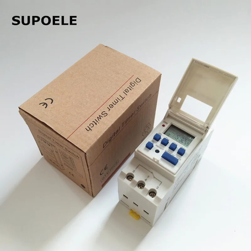 Программируемый цифровой таймер THC15A 50 шт. реле времени на Din-рейку 16 А 220 В 230