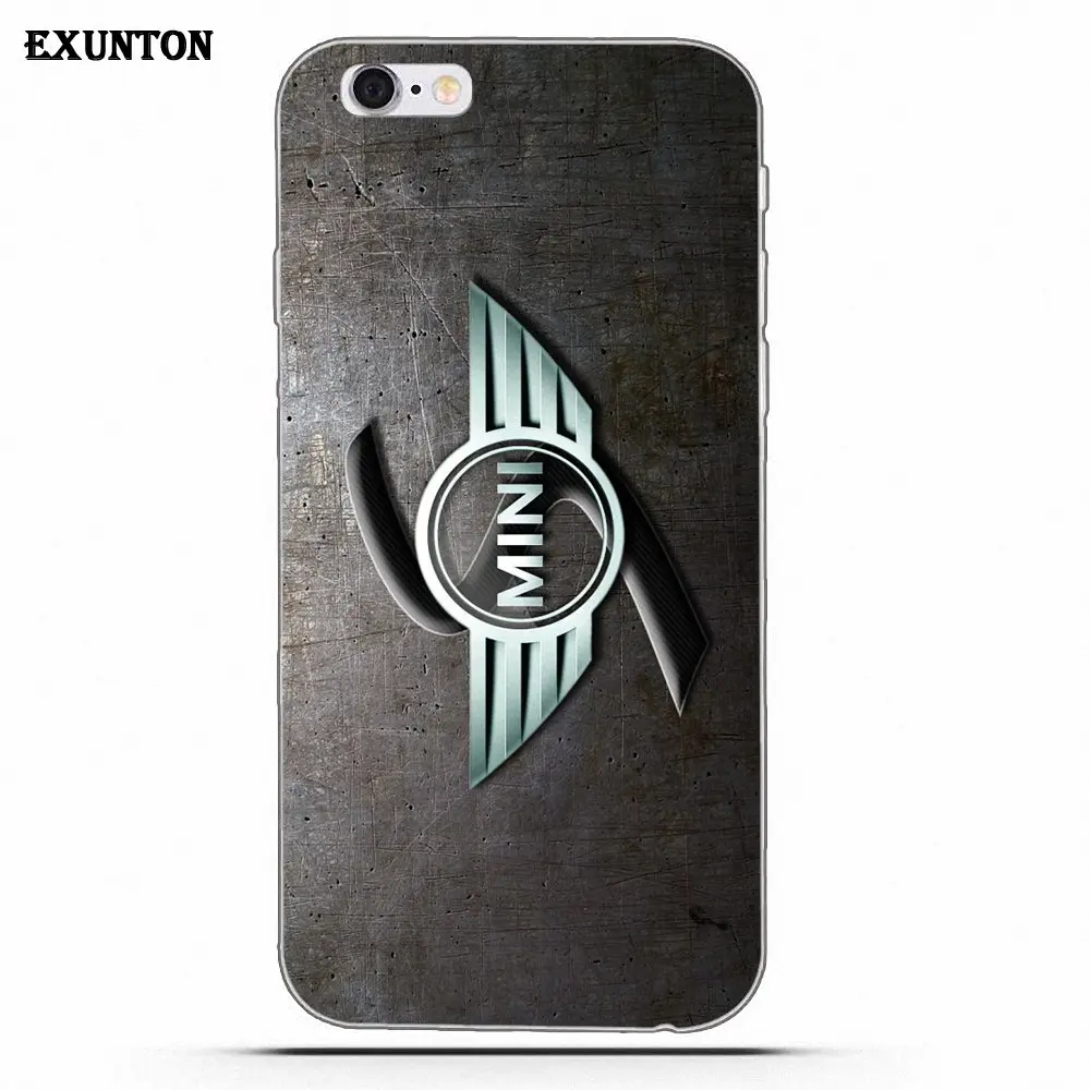 Mini Cooper Автомобильный логотип гоночный мягкий протектор для Apple iPhone 4 4S 5 5C SE 6 6S 7 8 Plus X