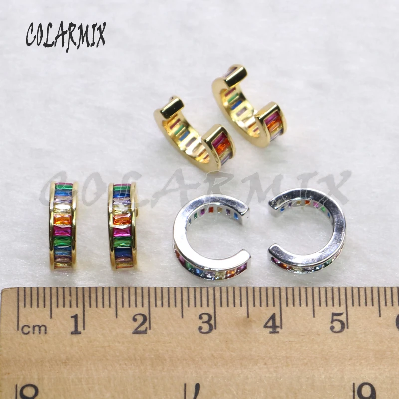 

10 pairs tiny hook earrings Cartilage earrings tiny hook earrings accessories rainbow crystal jewels for women 5559