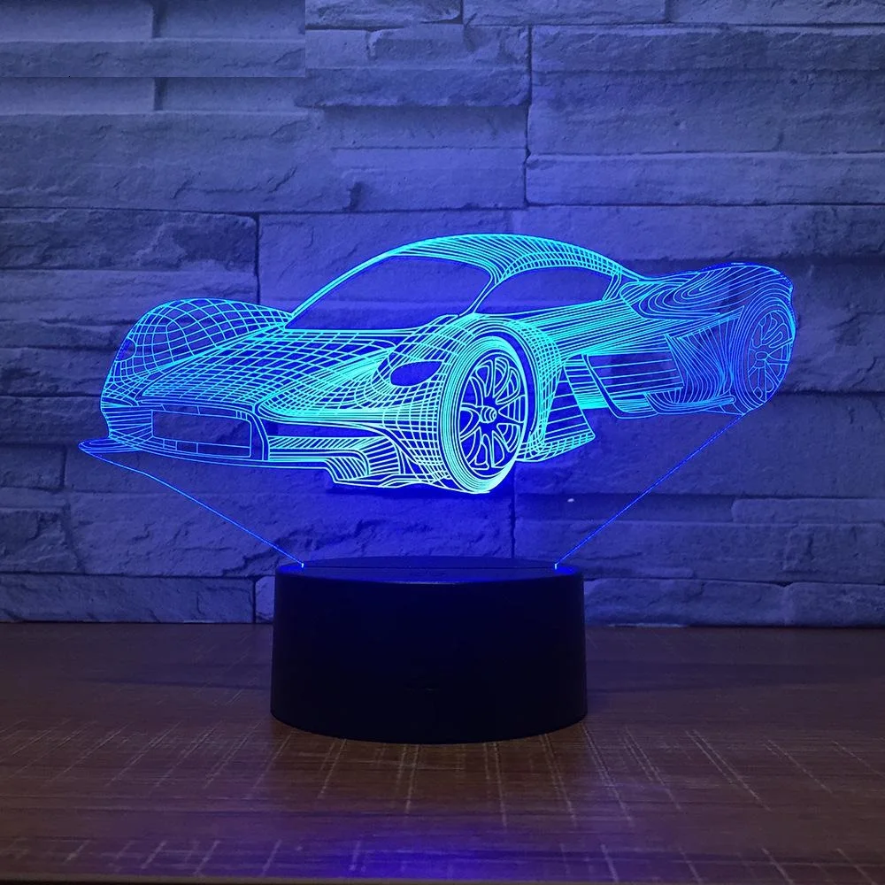 Светодиодный Прохладный форма спортивной машины 3D ночной Светильник USB