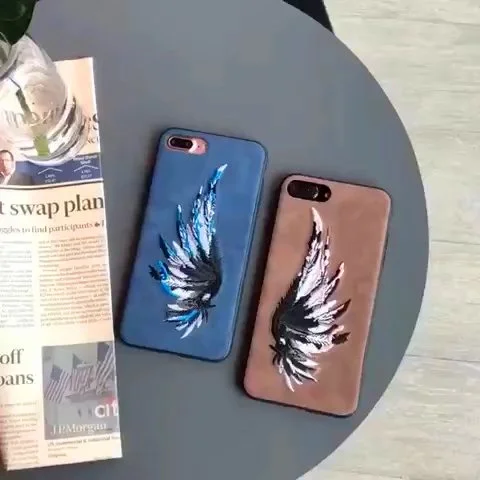 Для iPhone 7 Plus чехол ручной работы Вышивка пара крылья ангела ретро сотовый телефон световой защиты В виде
