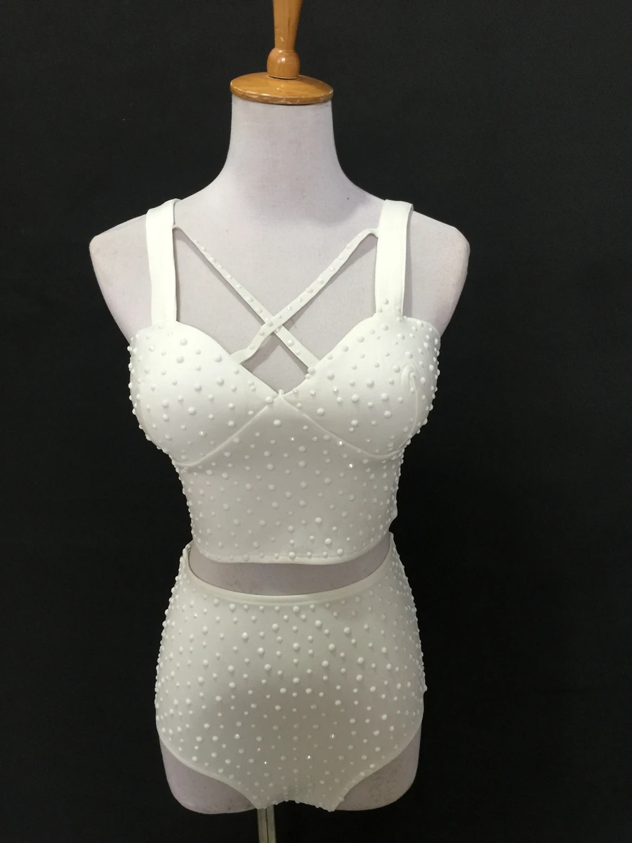 (Топ + шорты) полностью алмазные женские костюмы певец ночной клуб бар