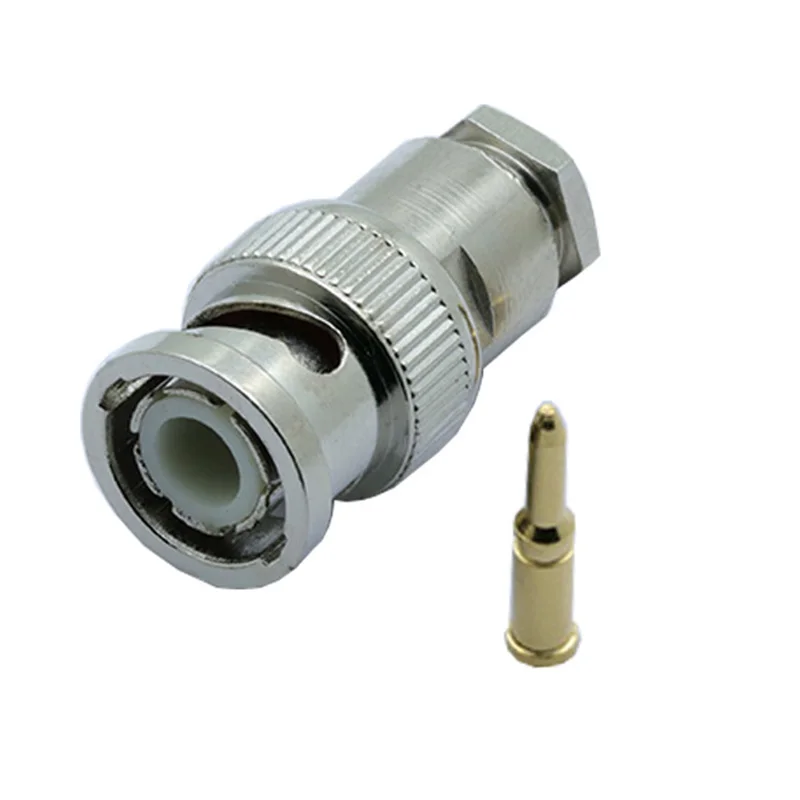 100 шт./лот BNC Штекерный разъем типа RG58/RG59/RG6 для CCTV безопасности коаксиальный
