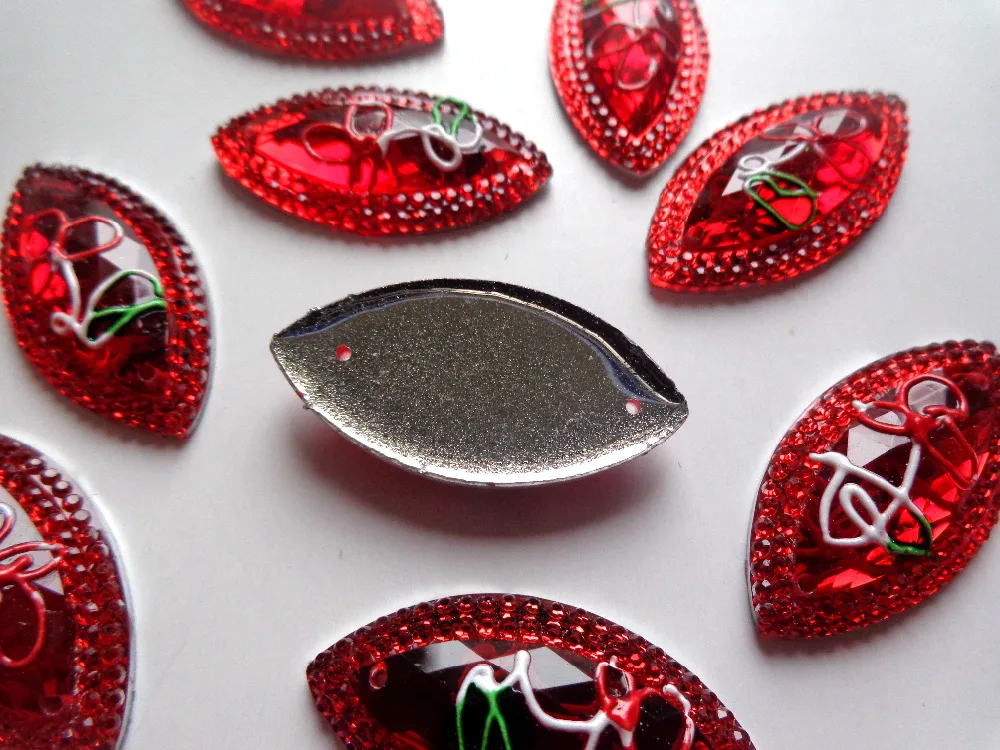 

Модные красные пришивные стразы в форме лошадиного глаза в форме пупета 15*30 мм с 2 отверстиями драгоценные камни Кристаллы 30 шт./пакет