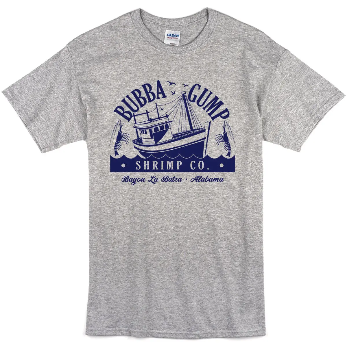 Bubba Gump Форест Гамп вдохновил Мужская футболка Топ Ретро 90 s пленка серая хорошее