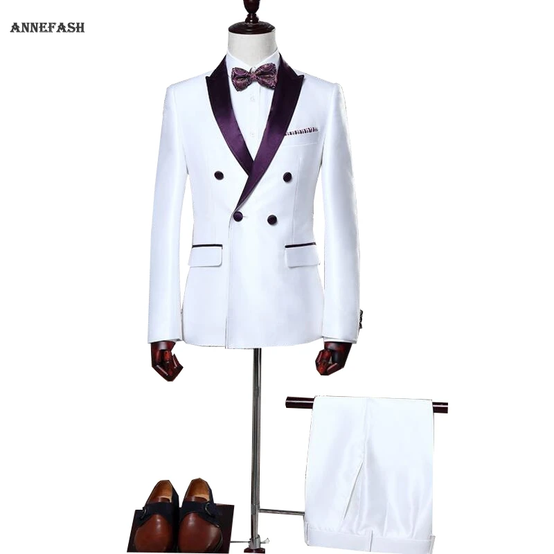 Изготовленный на заказ мужской костюм для жениха облегающий Мужской Шелковый