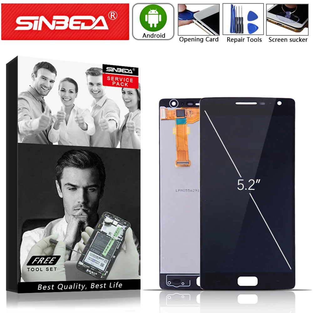 Sinbeda черный 5 ''ips Дисплей для Oneplus 2 A2001 A2003 A2005 ЖК-дисплей Сенсорный экран модуль
