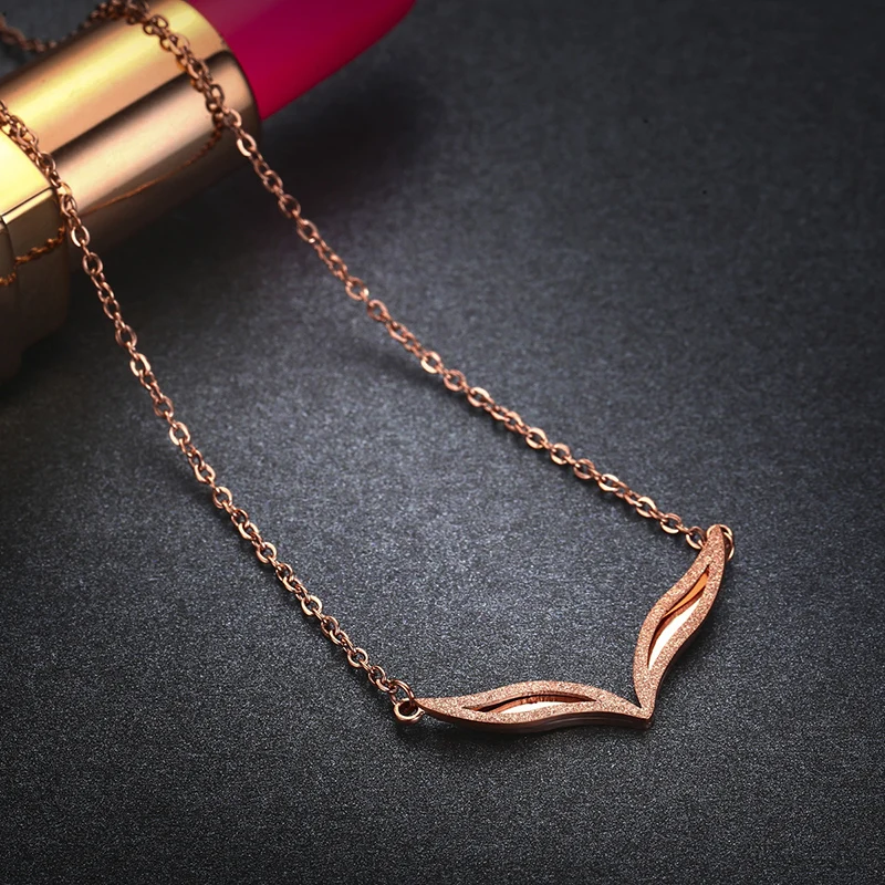 

YUN RUO Fashion Brand Woman Jewelry Rose Gold Silver Color Fox Eyes Pendant Necklace 316 L Stainless Steel Jewelry High Polish