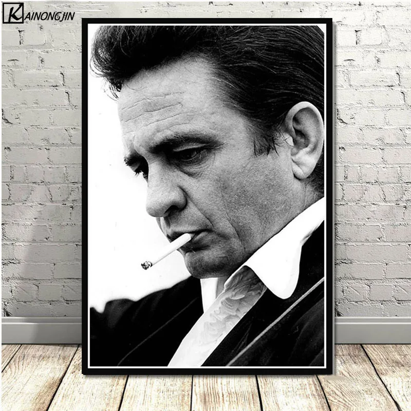 004 Johnny Cash плакат музыкальная рок-группа Star плакаты и принты холст настенная живопись книги по искусству изображение для гостиная домашний декор - Цвет: 004