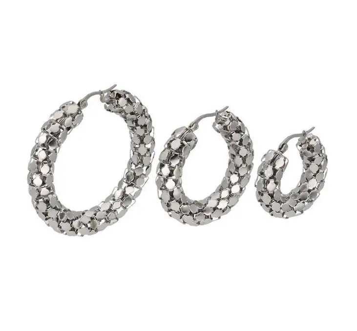 Новые модные круглые большие серьги из нержавеющей стали титановая сталь