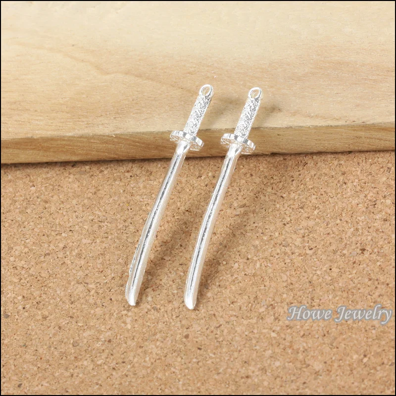 70 шт. Новая мода Яркий серебряный японский меч бусхидо подвеска европейский