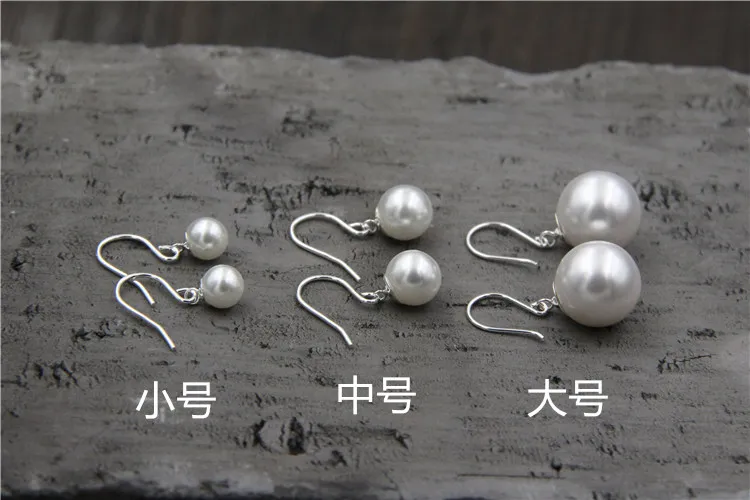 Pearl Earrings for Women Real 925 Sterling Silver Simple Beads Earring Hypoallergenic Drop Fashion Jewelry | Украшения и