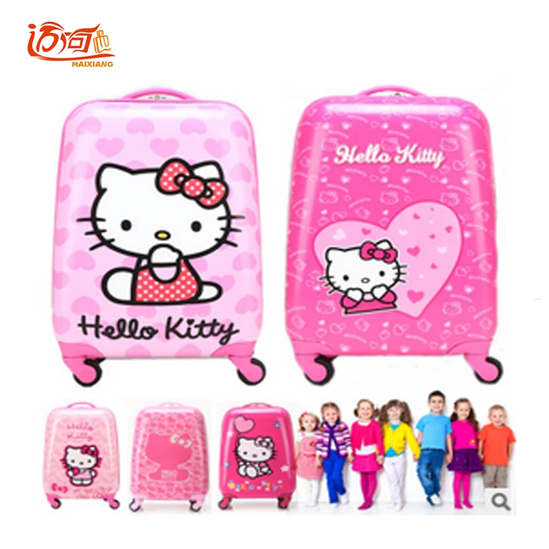 18 19 дюймов hello kitty чемодан Водонепроницаемый ABS rolling багаж прокатный детский ПК