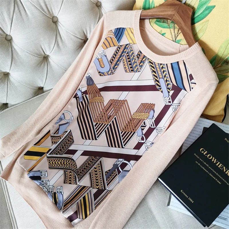 Роскошные Дизайнерские брендовые вязаные пуловеры для женщин с круглым вырезом