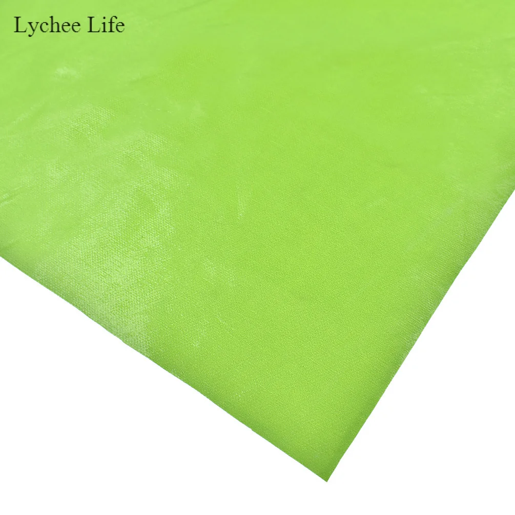 Lychee Life A4, мягкая тонкая искусственная кожа, сшитая ткань для рукоделия, сумки ручной работы, аксессуары для украшения с бантом - Цвет: Grass green
