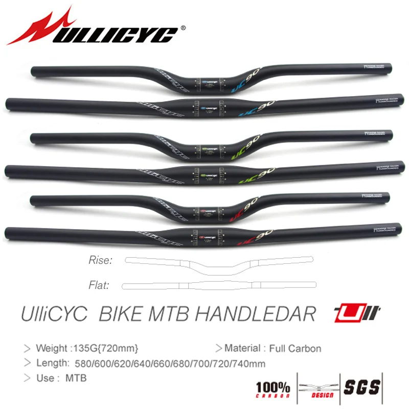 

Ullicyc UC90 MTB углеродный руль для велосипеда, руль для плоским крышам или подъем руль для горного велосипеда, части 31,8*580/600/620/640/660/680/700/720/740 мм