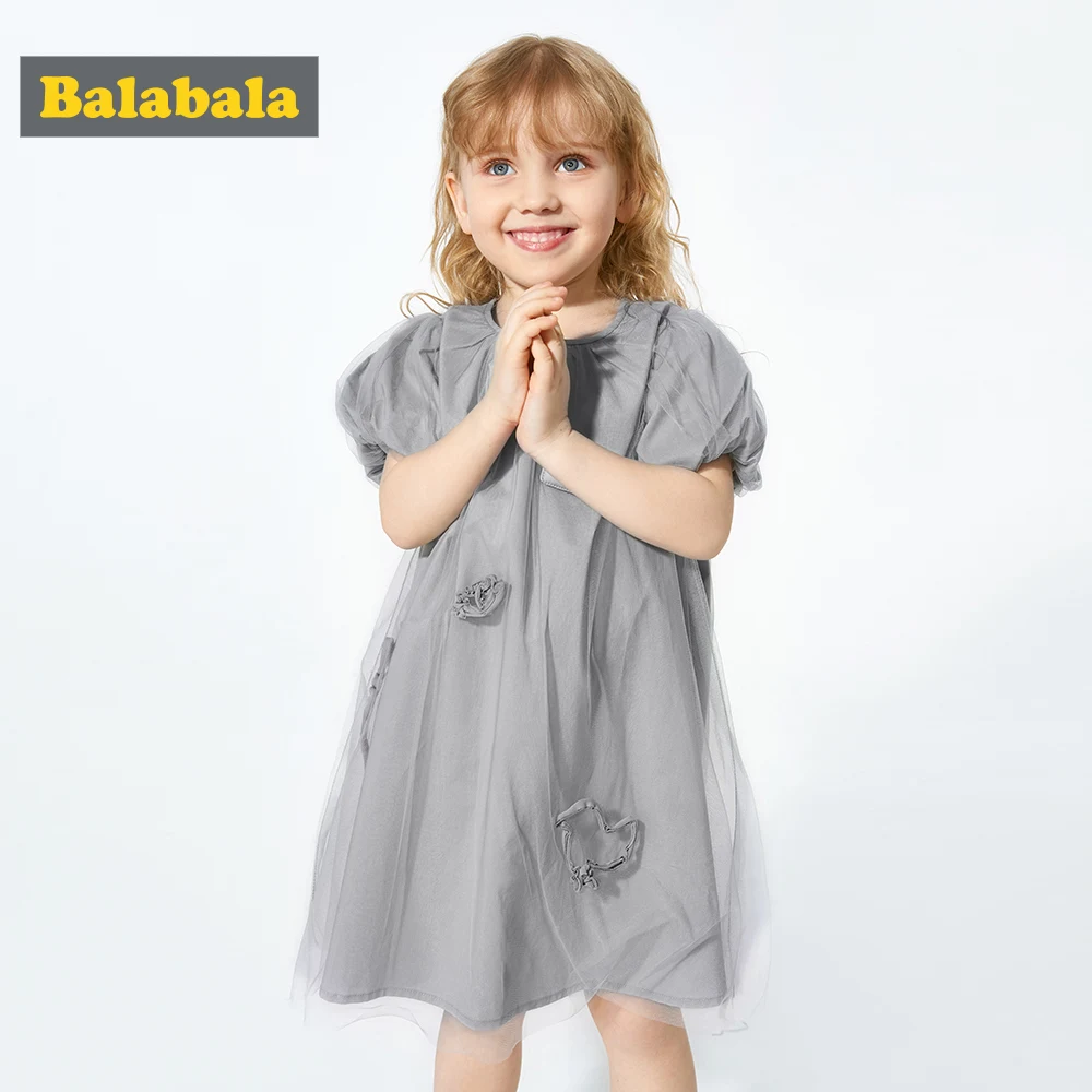 BalabalaPrincess Applique Dresses Baby Girls Clothing Summer Cotton Girl Party School Children frock tutu dress girl | Детская одежда и