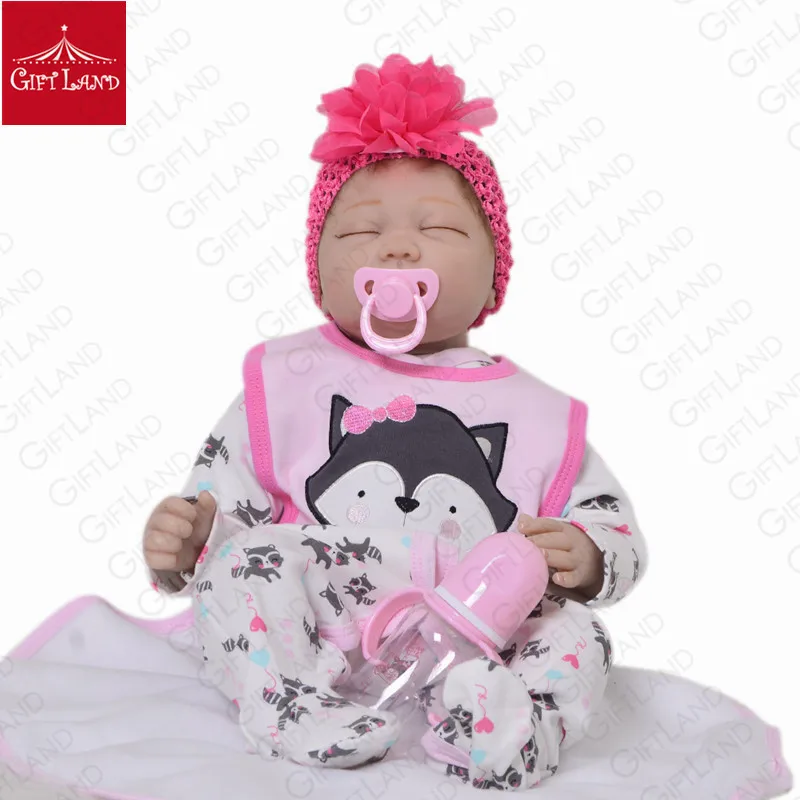 22 дюймов Reborn Baby Doll мягкая игрушка для тела как настоящая новорожденная девочка