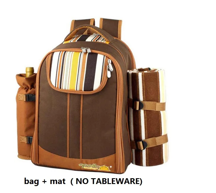 travel backpack a Сумка для пикника портативный походный рюкзак с столовыми приборами пакет для холодильника cubiertos набор для пикника для 4 кемпинга сумки-холодильники с одеялом - Цвет: travel backpack a