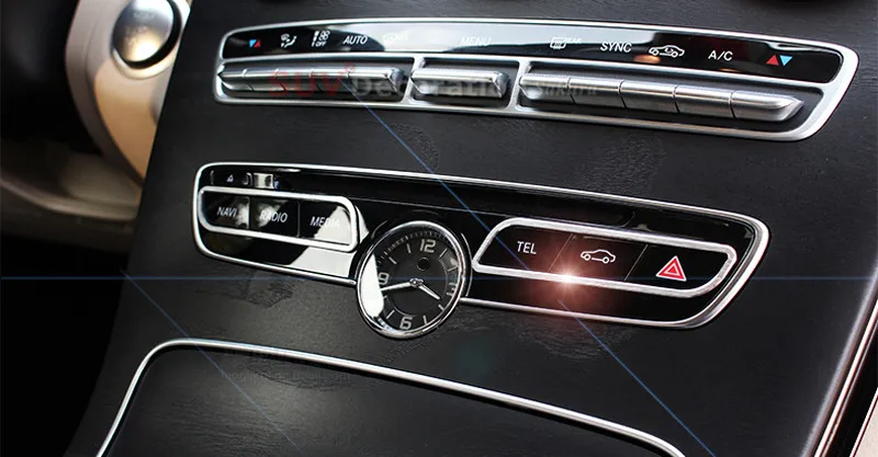 

For Mercedes-Benz C-Class W205 / GLC X253 2015 2016 2017 2018 Aluminium Interior Central Middle Control Button Strip TriM 1PCS