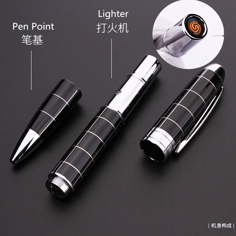 Джентльмен креативная ручка и USB Электронная Зажигалка Ветрозащитная сигарета