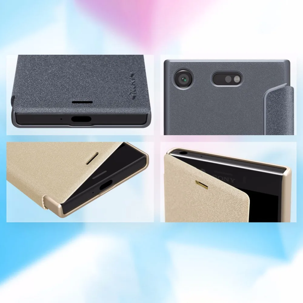 Оригинальный Для sony Xperia XZ1 Compact 4 6 ''чехол NILLKIN APP sparkle flip Обложка на заднюю панель