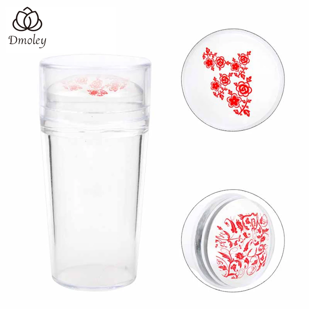 Dmoley 1pc Clear Jelly Stamper with Cap + Plastic Template For Scraper Nail Art Set Tools Silicone T | Красота и здоровье