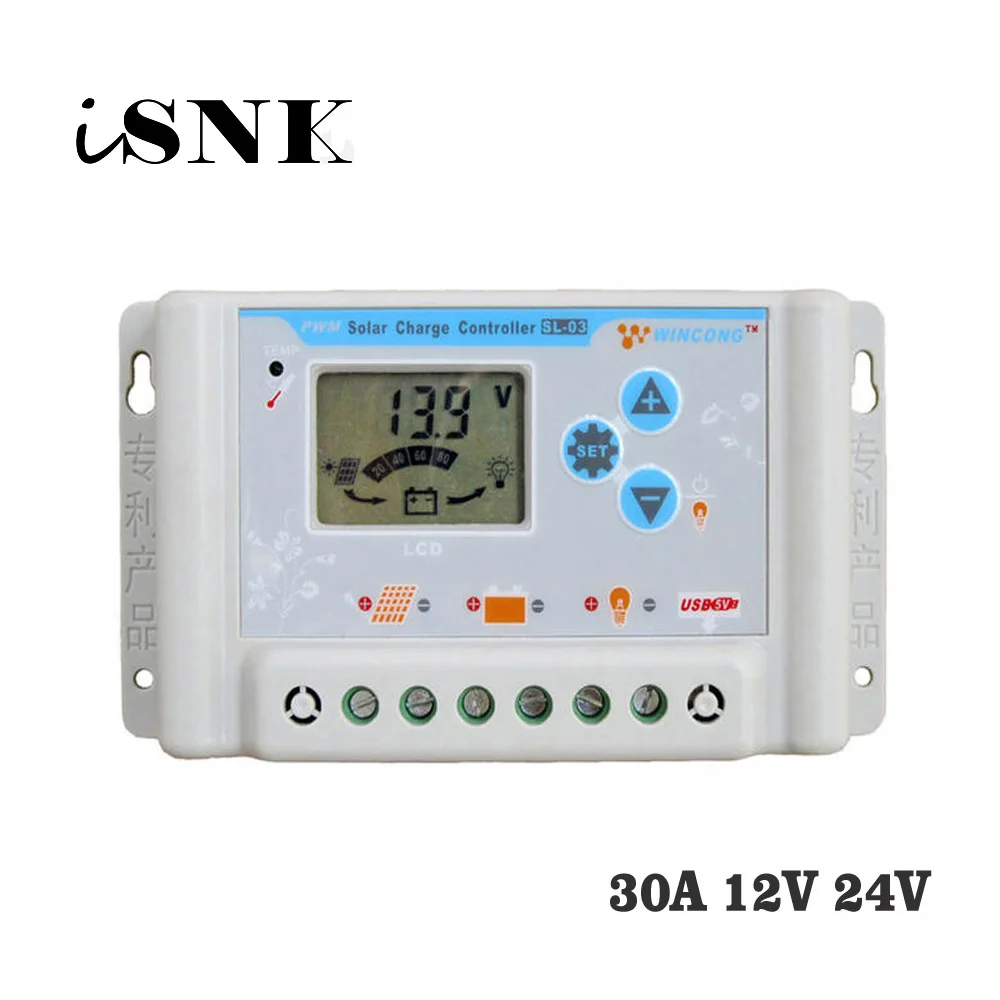 30A 12V 24V регулятор солнечного заряда LI Ion Ni MH LiFePO4 батарея 11 1 V 12 8 22 2 25 6 V|Комплекты
