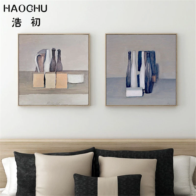HAOCHU ручная репродукция Джорджио Morandi картина маслом на холсте Natura Morta бутылки