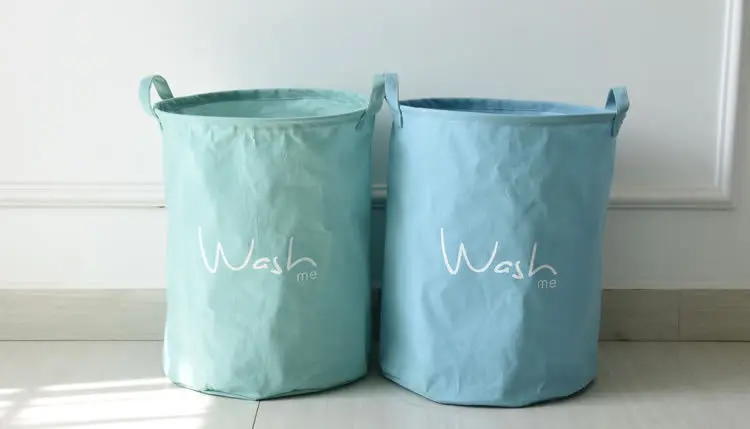 Корзина для белья из хлопка и льна Zakka винтажная однотонная корзина