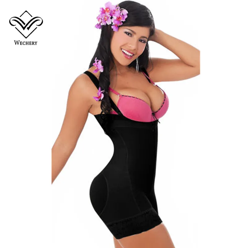 black Wechery Body Shapers боди для женщин талия тренажер сексуальный мягкий корсет утягивающий корсет Cinta modeladora оболочка Fajas - Цвет: black