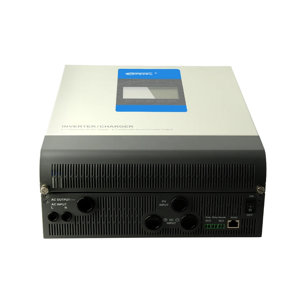 

EPever 5000VA Pure Sine Wave Hybrid Inverter MPPT 100A Solar Panel Charger and 30A AC Charger All in One for 48V Battery 220VAC