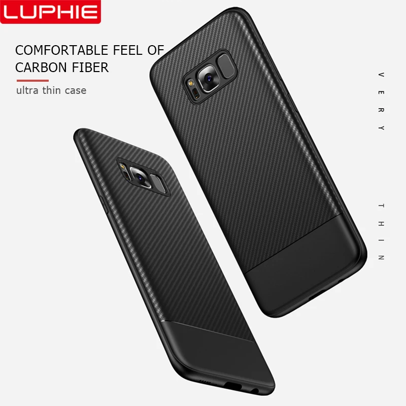Роскошный чехол LUPHIE для Samsung Galaxy S9 S8 Plus из углеродного волокна с текстурой Note 9 8